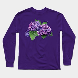 Hydrangeas - Purple Hydrangea Long Sleeve T-Shirt